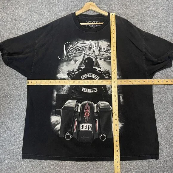 David Gonzales Art Ride or Die Stairway to Heaven T-Shirt Mens Size 3XL - Picture 5 of 5